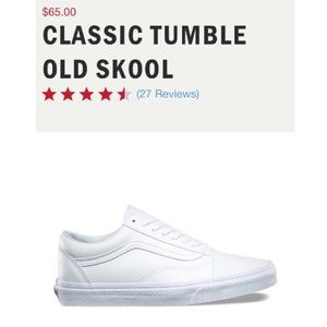 Classic tumble old skool white vans